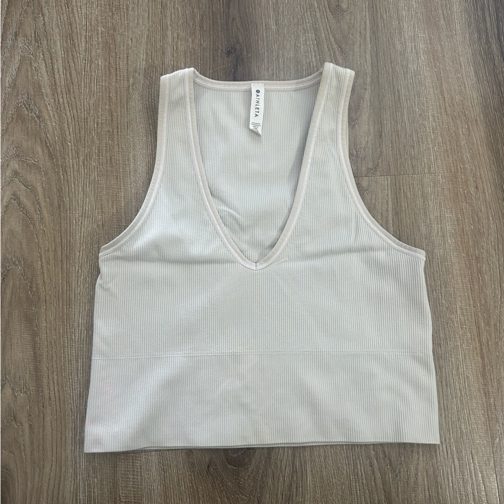 White Ribbed Crop Top